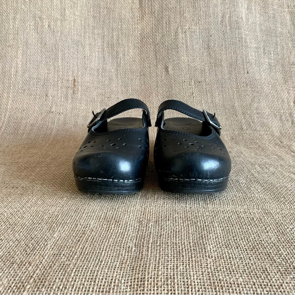 DANSKO Merrie Clogs Black Leather Mary Jane Slip-on Styling EU 37 / US 6.5-7 - Picture 2 of 12